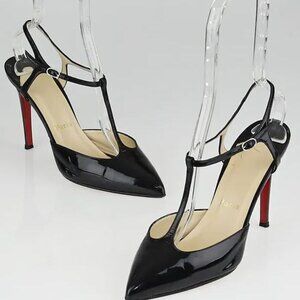 CHRISTIAN LOUBOUTIN Black Patent Leather Coxinelle T-Bar Pumps Size 42 US 11